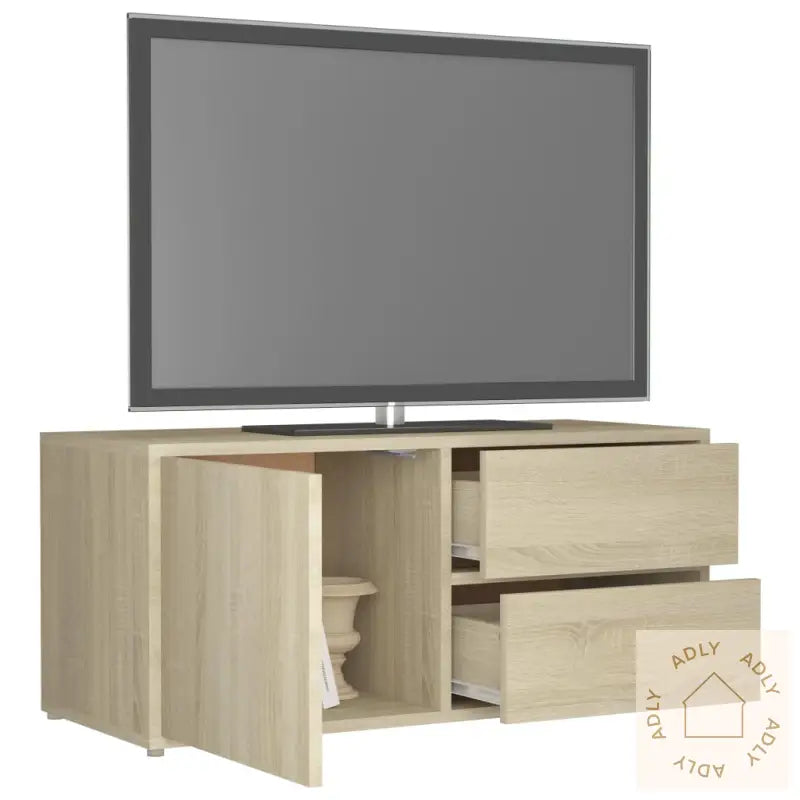 Tv-Benk Sonoma Eik 80X34X36 Cm Konstruert Tre