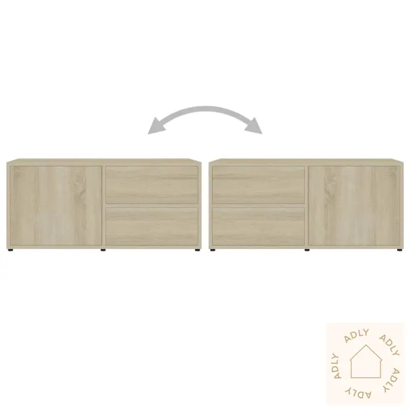 Tv-Benk Sonoma Eik 80X34X36 Cm Konstruert Tre