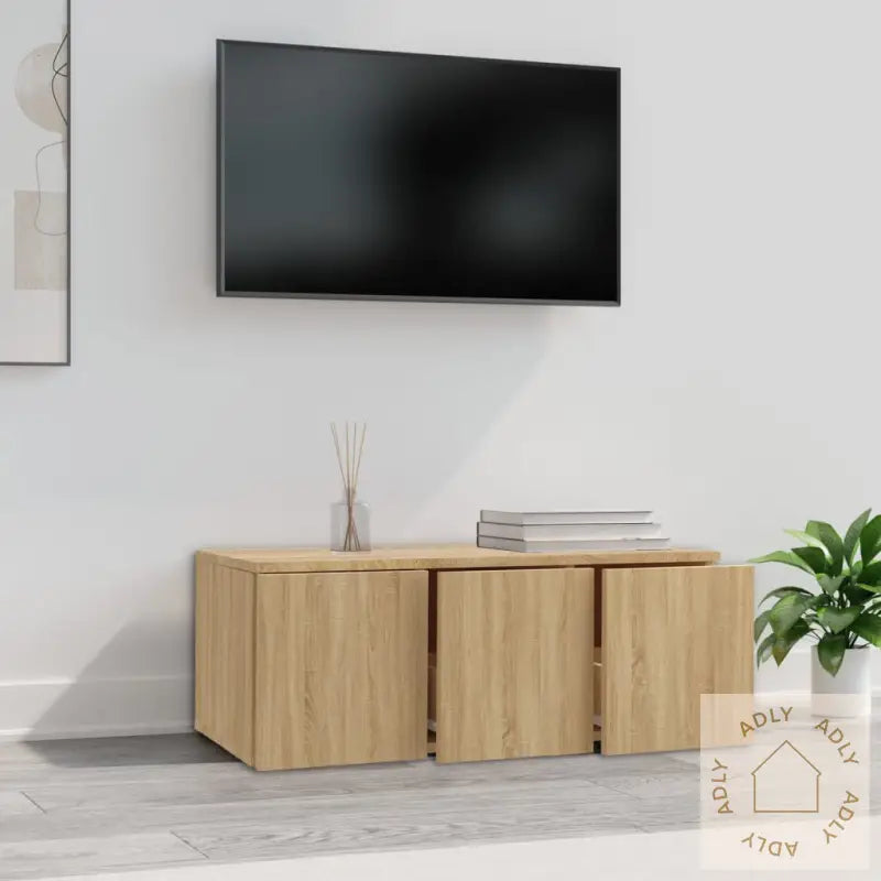 Tv-Benk Sonoma Eik 80X34X30 Cm Konstruert Tre