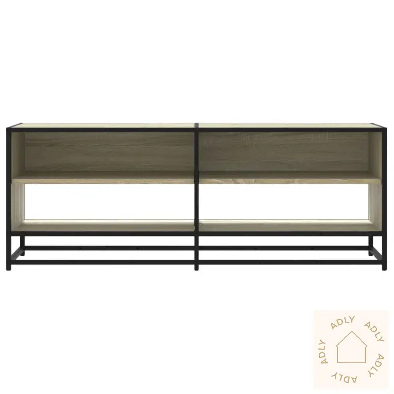Tv-Benk Sonoma Eik 120,5X40X46 Cm Konstruert Tre Og Metall
