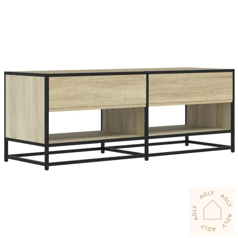 Tv-Benk Sonoma Eik 120,5X40X46 Cm Konstruert Tre Og Metall