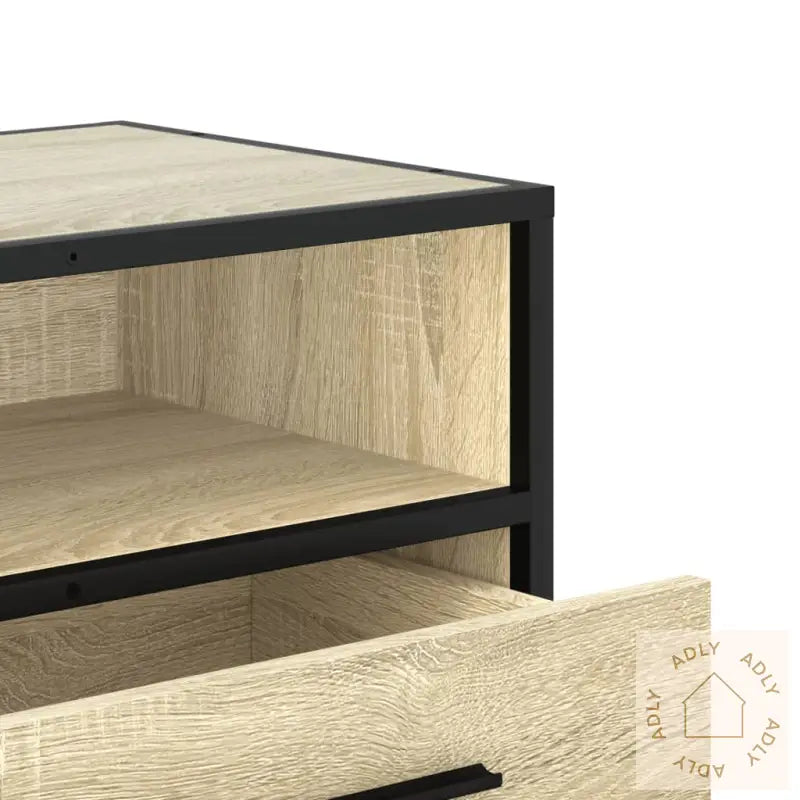 Tv-Benk Sonoma Eik 80X34,5X40 Cm Konstruert Tre Og Metall