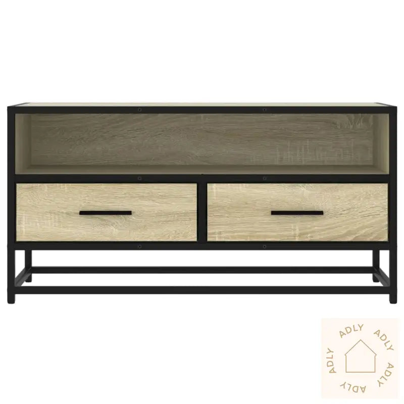 Tv-Benk Sonoma Eik 80X34,5X40 Cm Konstruert Tre Og Metall