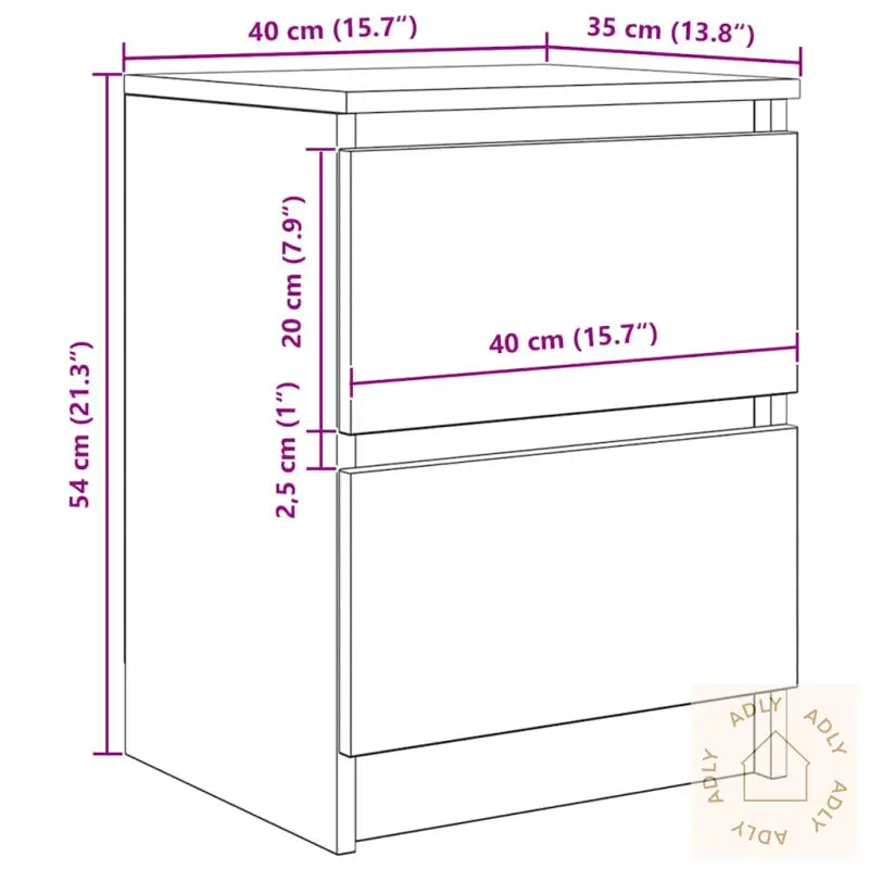 Tv-Benk Sonoma Eik 40X35X54 Cm Konstruert Tre