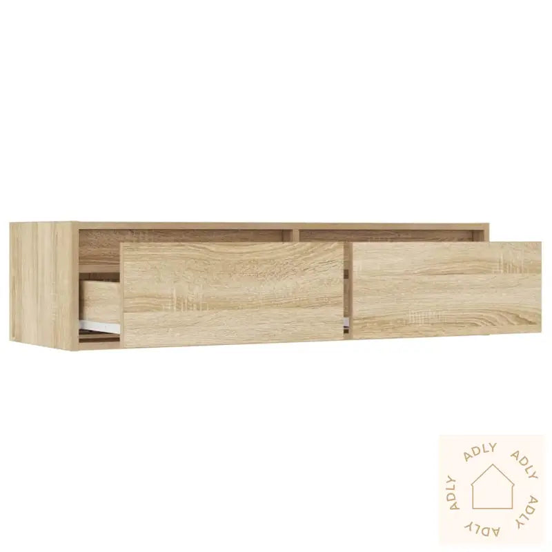 Tv-Benk Med Led-Lys Sonoma Eik 100X35,5X25 Cm