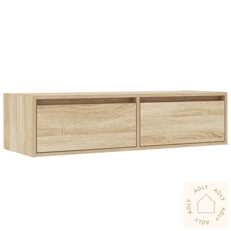 Tv-Benk Med Led-Lys Sonoma Eik 100X35,5X25 Cm