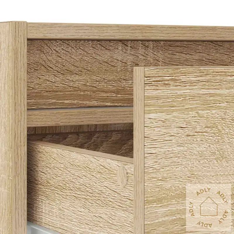 Tv-Benk Med Led-Lys Sonoma Eik 100X35,5X25 Cm