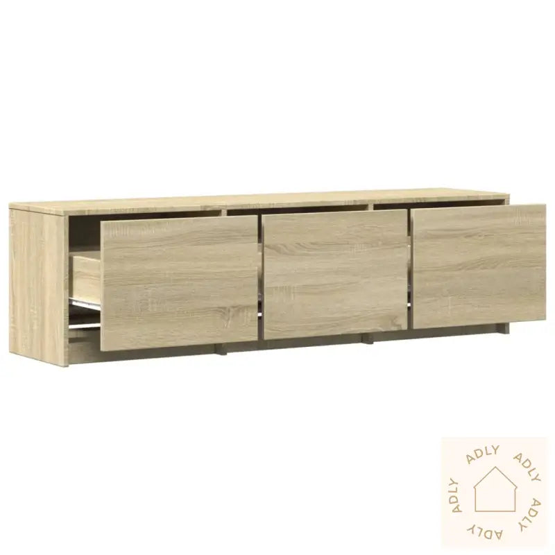 Tv-Benk Med Led Sonoma Eik 140X34X40 Cm Konstruert Tre