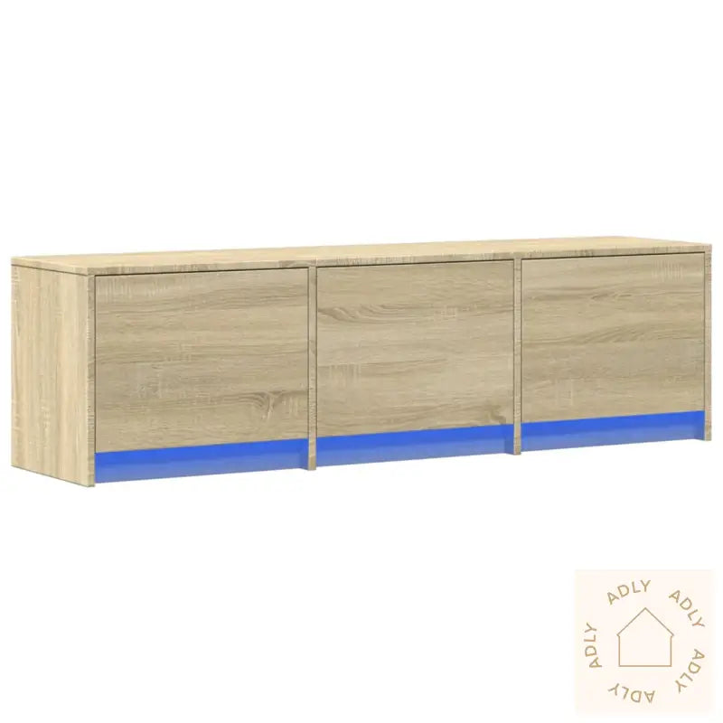 Tv-Benk Med Led Sonoma Eik 140X34X40 Cm Konstruert Tre