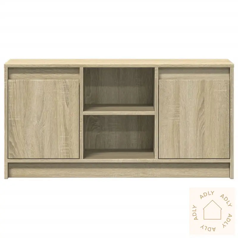 Tv-Benk Med Led Sonoma Eik 100X34X50 Cm Konstruert Tre