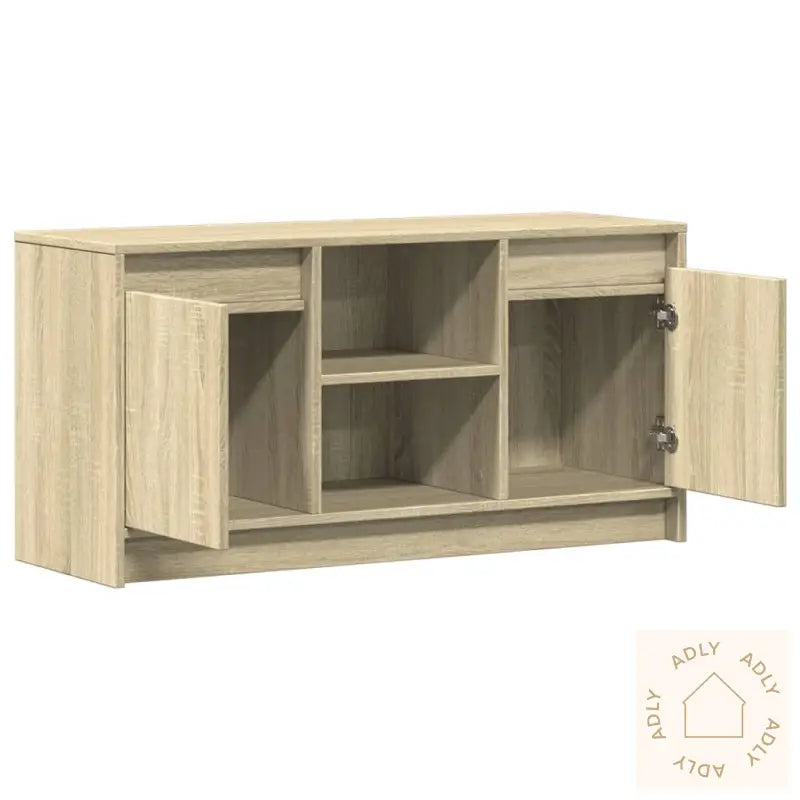Tv-Benk Med Led Sonoma Eik 100X34X50 Cm Konstruert Tre