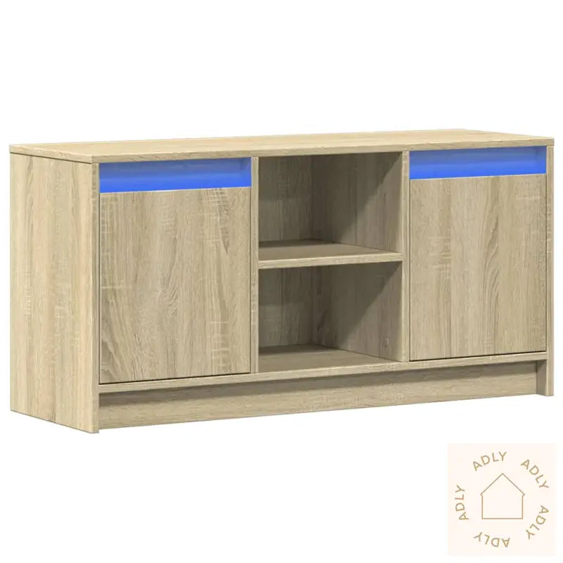 Tv-Benk Med Led Sonoma Eik 100X34X50 Cm Konstruert Tre
