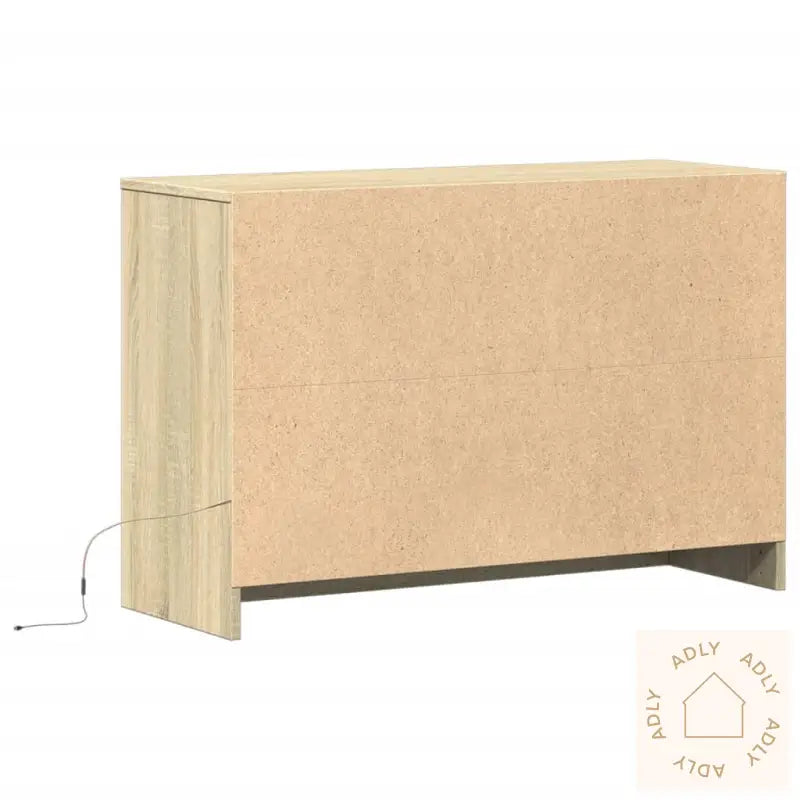 Tv-Benk Med Led Sonoma Eik 91X34X61 Cm Konstruert Tre