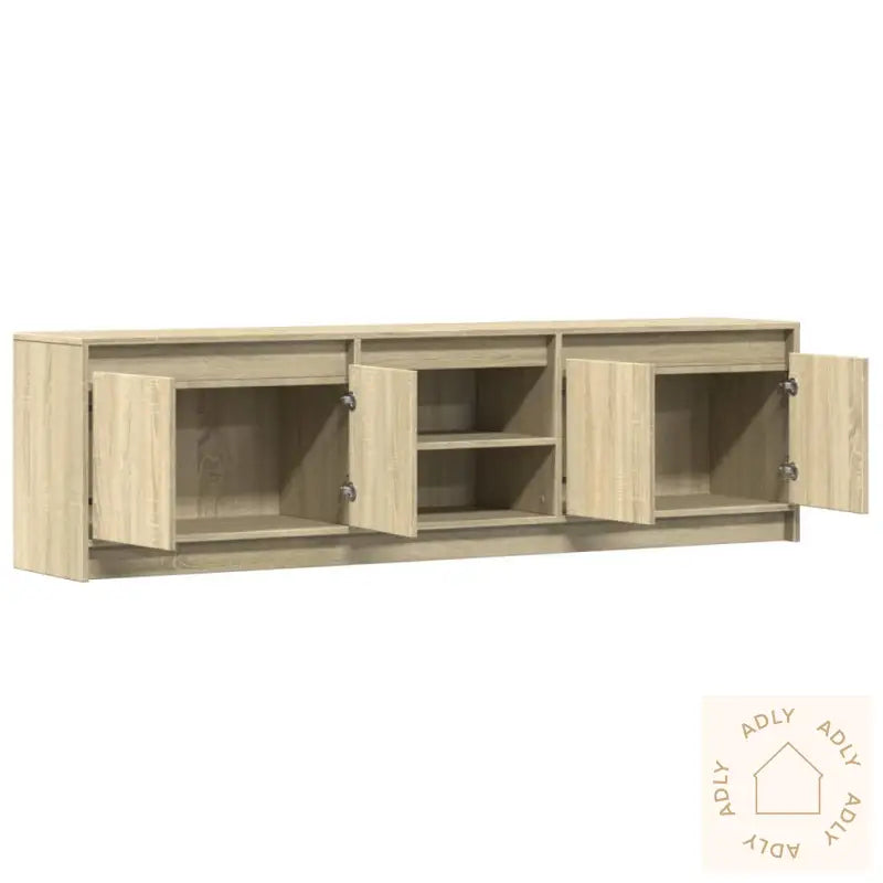 Tv-Benk Med Led Sonoma Eik 180X34X50 Cm Konstruert Tre