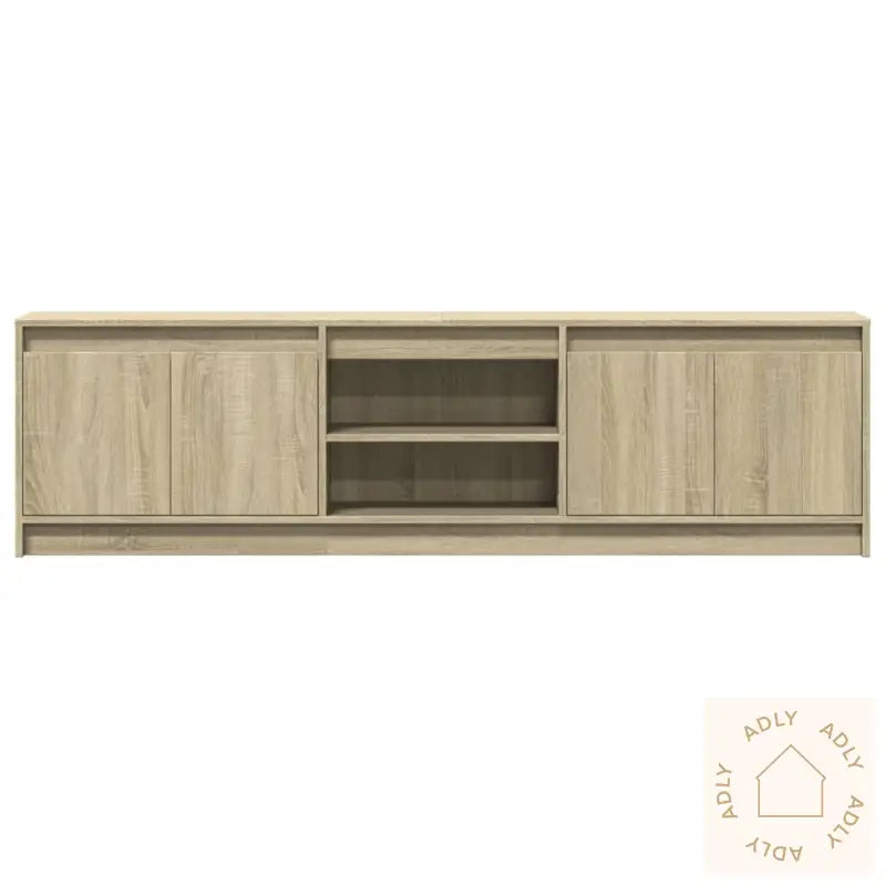 Tv-Benk Med Led Sonoma Eik 180X34X50 Cm Konstruert Tre