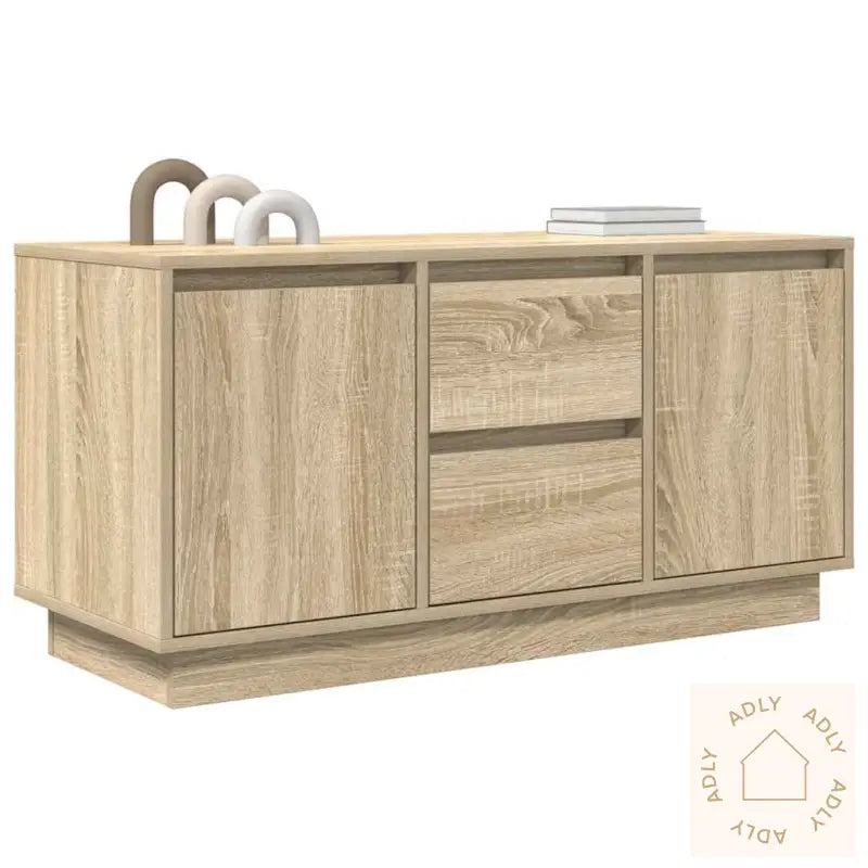 Tv-Benk Med Led-Lys Sonoma Eik 100X41X50 Cm