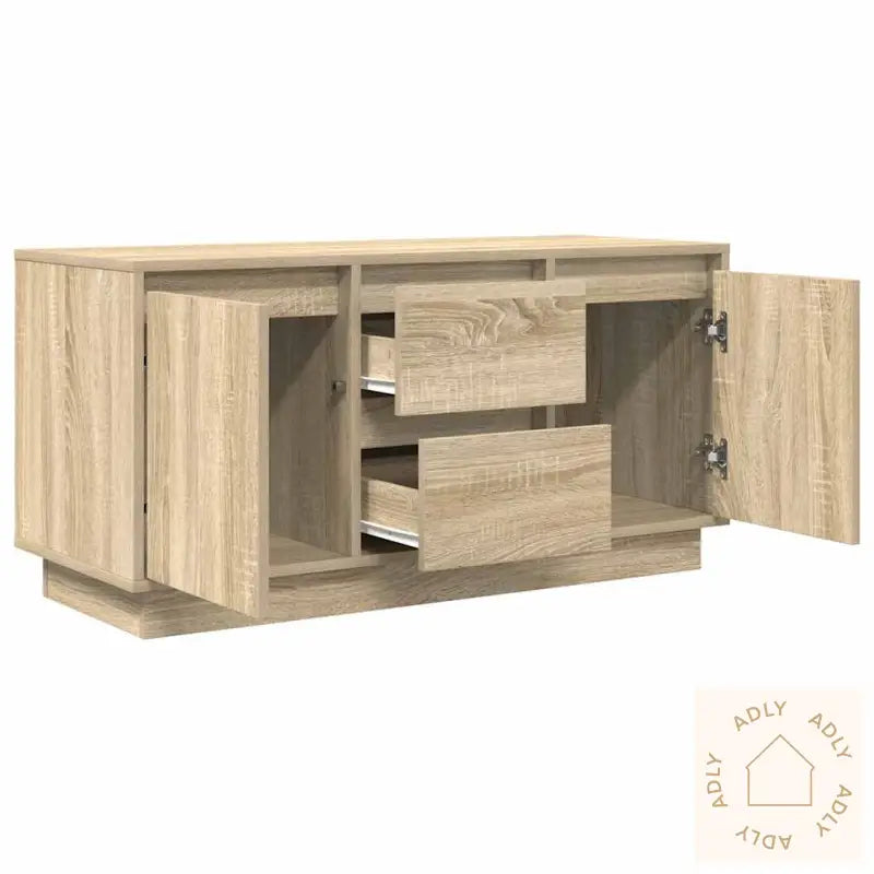 Tv-Benk Med Led-Lys Sonoma Eik 100X41X50 Cm