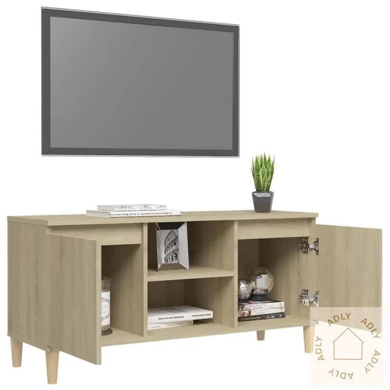 Tv-Benk Med Ben I Heltre Sonoma Eik 103,5X35X50 Cm