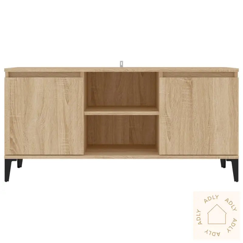Tv-Benk Med Metallben Sonoma Eik 103,5X35X50 Cm