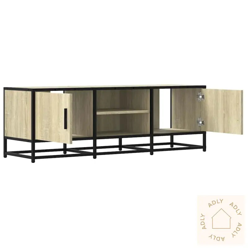 Tv-Benk Sonoma Eik 120X35X41 Cm Konstruert Tre Og Metall