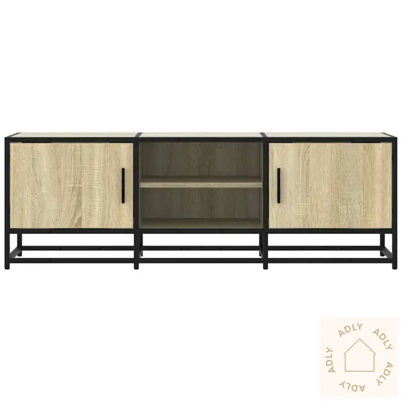 Tv-Benk Sonoma Eik 120X35X41 Cm Konstruert Tre Og Metall