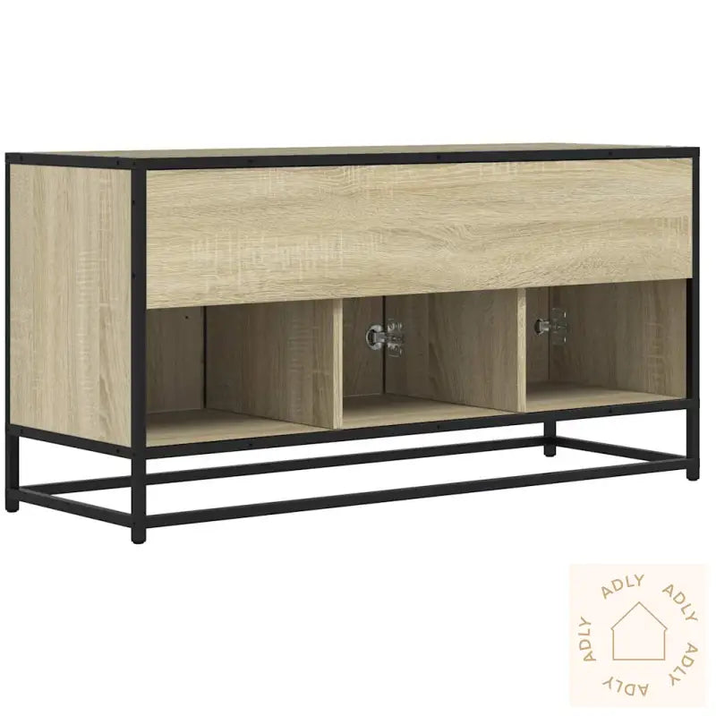 Tv-Benk Sonoma Eik 100X35X50 Cm Konstruert Tre Og Metall