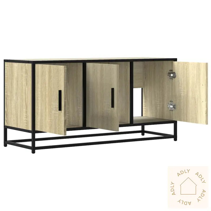 Tv-Benk Sonoma Eik 100X35X50 Cm Konstruert Tre Og Metall