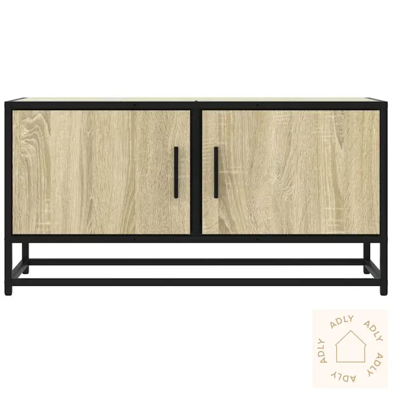 Tv-Benk Sonoma Eik 80X34,5X40 Cm Konstruert Tre Og Metall