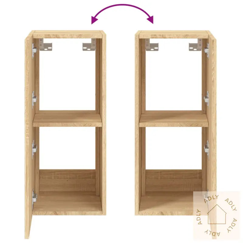 Vegghengt Tv-Benk Med Led Sonoma Eik 30,5X35X70 Cm