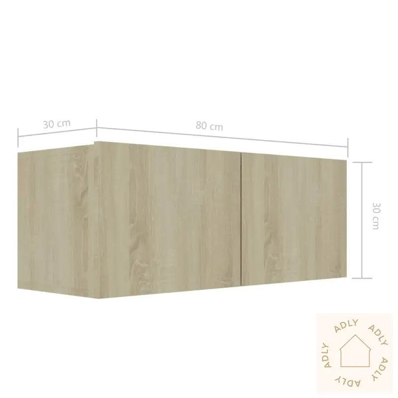 Tv-Benk Sonoma Eik 80X30X30 Cm Konstruert Tre