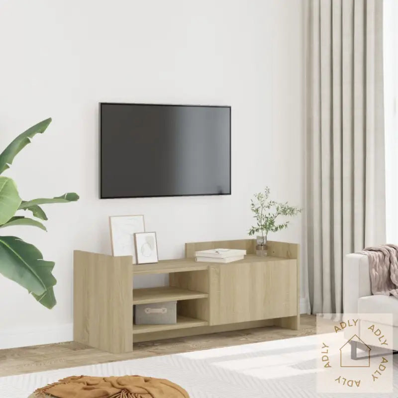 Tv-Benk Sonoma Eik 100X35X40 Cm Konstruert Tre