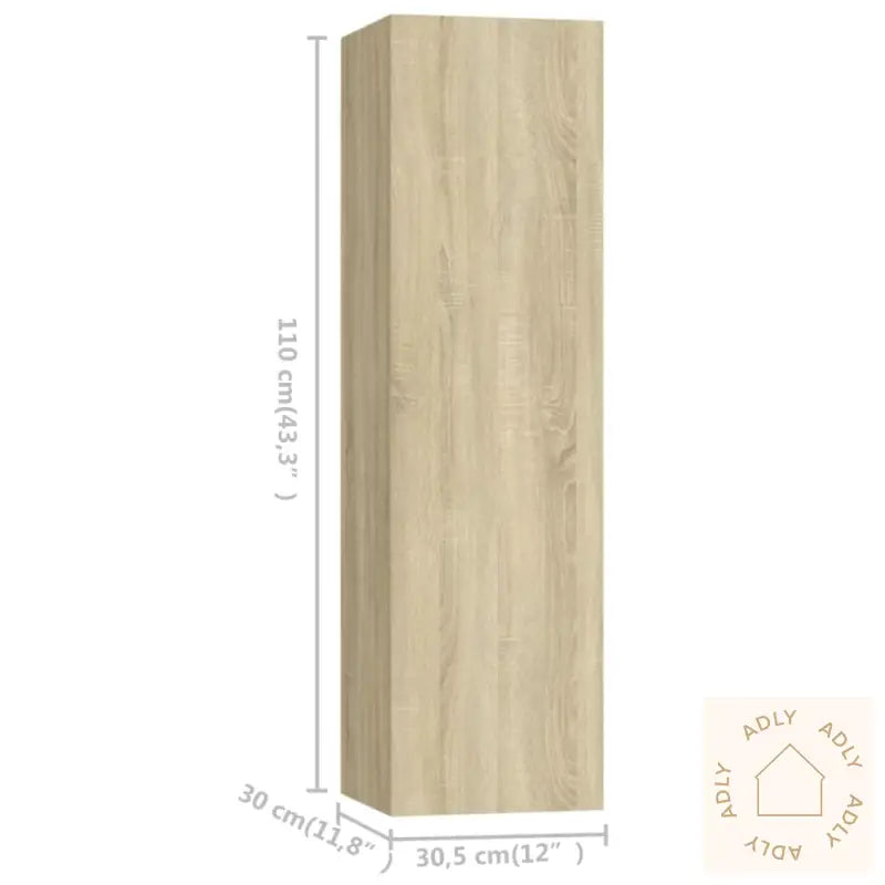 Tv-Benksett 5 Stk Sonoma Eik Konstruert Tre