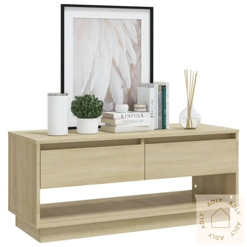 Tv-Benk Sonoma Eik 102X41X44 Cm Konstruert Tre