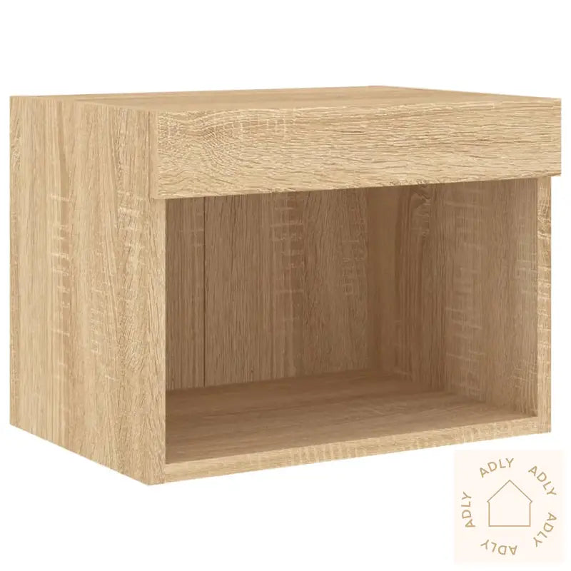 Vegghengte Tv-Enheter Med Led 5 Deler Sonoma Eik Konstruert Tre