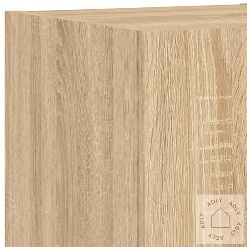 Vegghengte Tv-Enheter Med Led 6 Deler Sonoma Eik Konstruert Tre