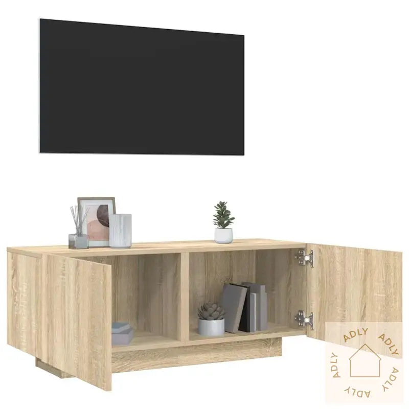 Tv-Benk Sonoma Eik 100X35X40 Cm Konstruert Tre