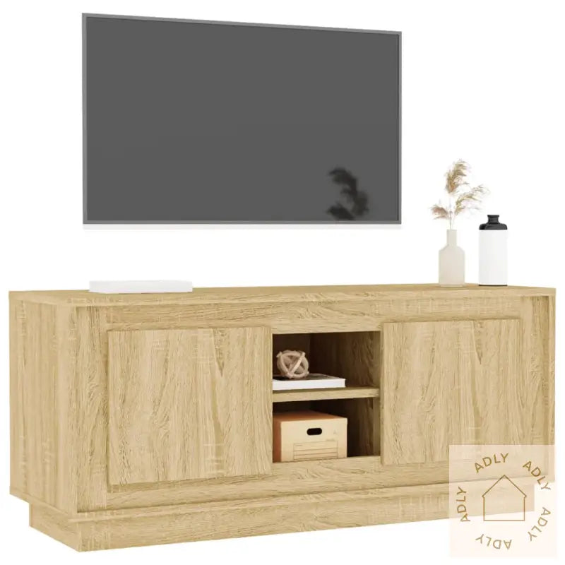 Tv-Benk Sonoma Eik 102X35X45 Cm Konstruert Tre