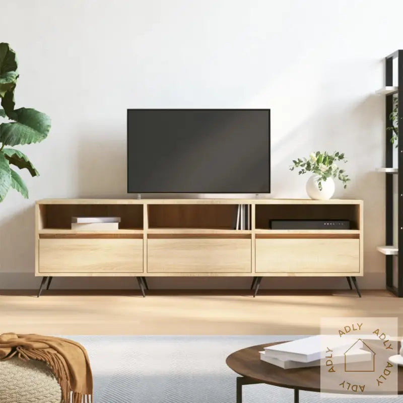 Tv-Benk Sonoma Eik 150X30X44,5 Cm Konstruert Tre