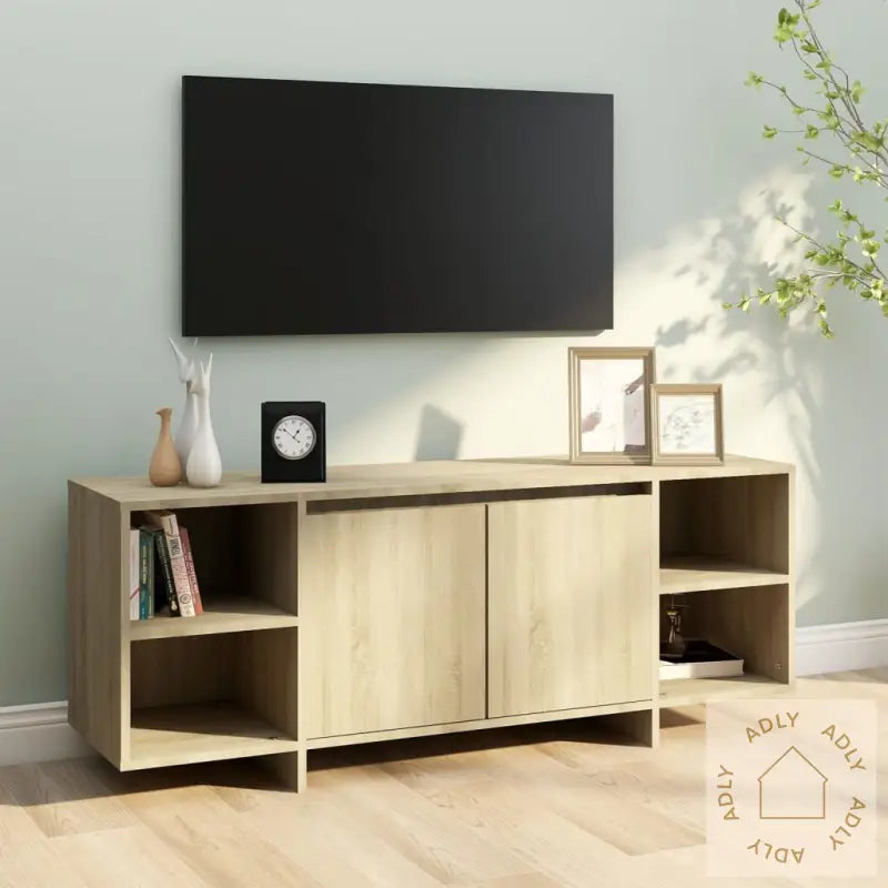 Tv-Benk Sonoma Eik 130X35X50 Cm Konstruert Tre