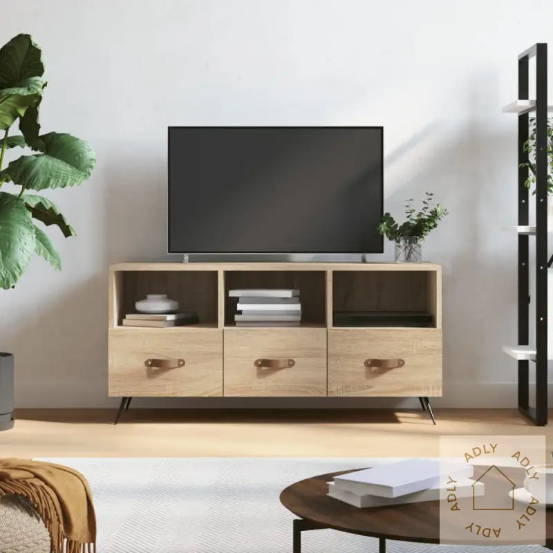 Tv-Benk Sonoma Eik 102X36X50 Cm Konstruert Tre