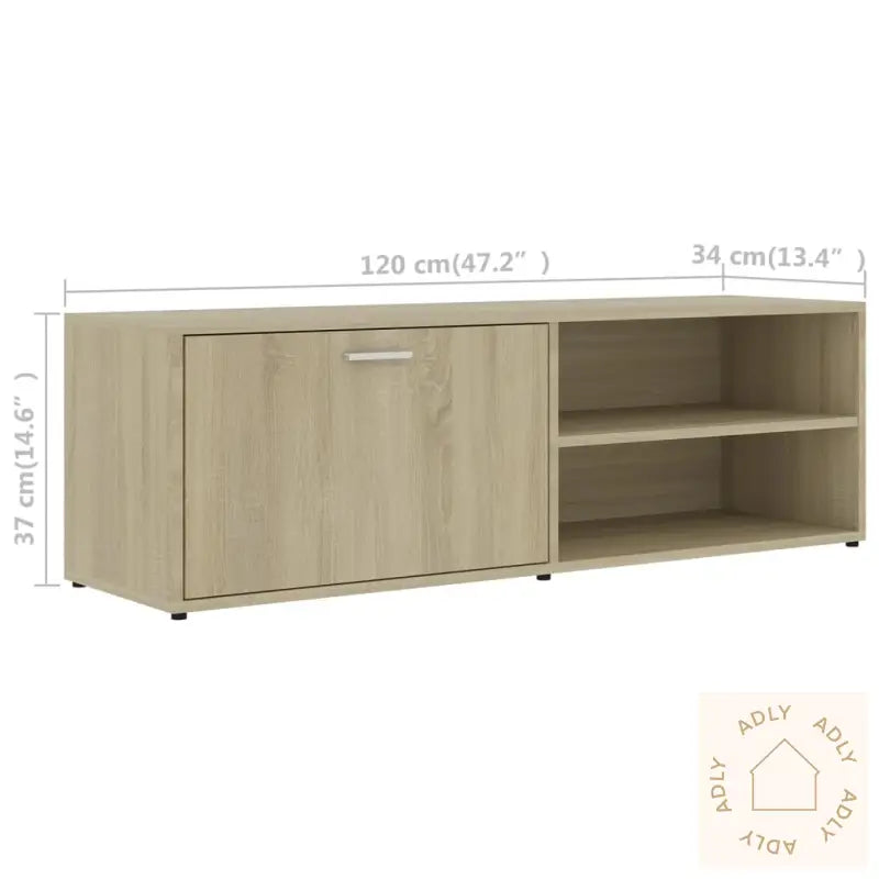 Tv-Benk Sonoma Eik 120X34X37 Cm Konstruert Tre