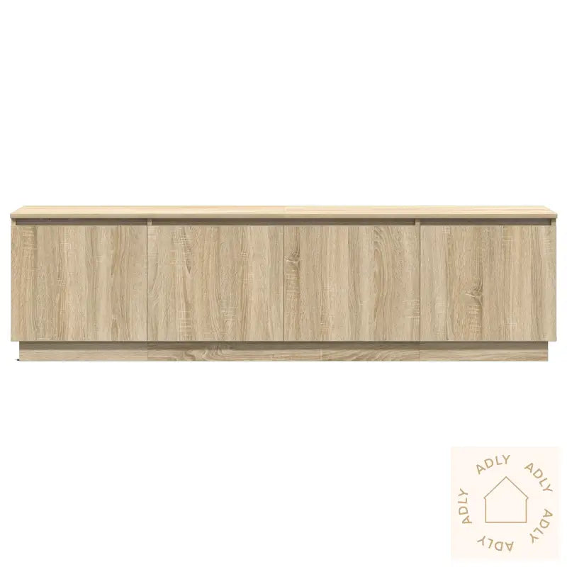 Tv-Benk Med Led Sonoma Eik 180X38X49 Cm Konstruert Tre