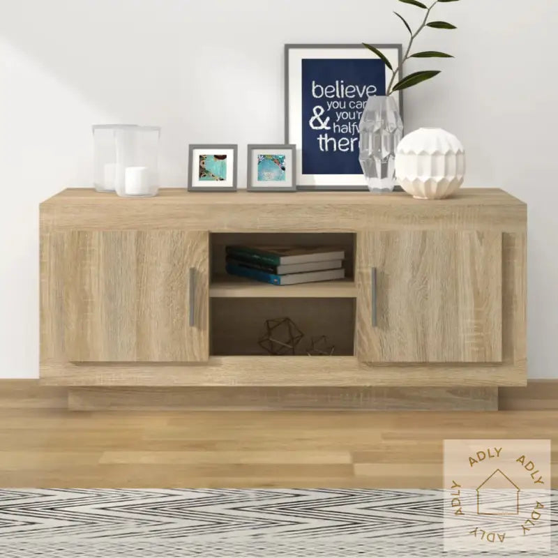 Tv-Benk Sonoma Eik 102X35X45 Cm Konstruert Tre