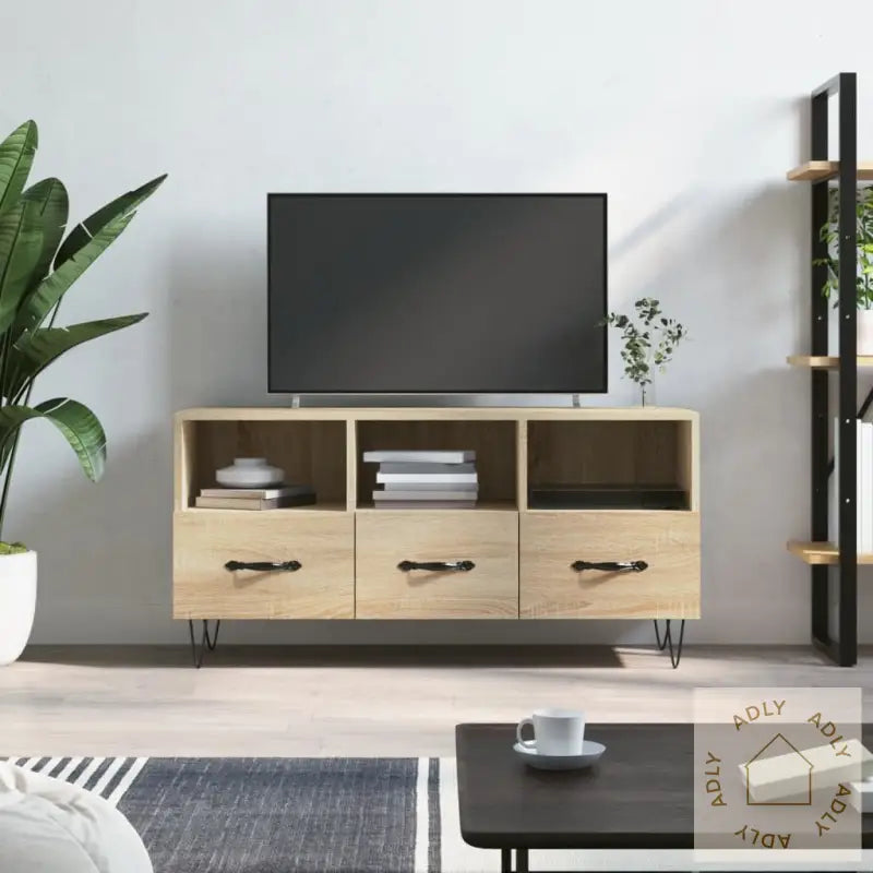 Tv-Benk Sonoma Eik 102X36X50 Cm Konstruert Tre