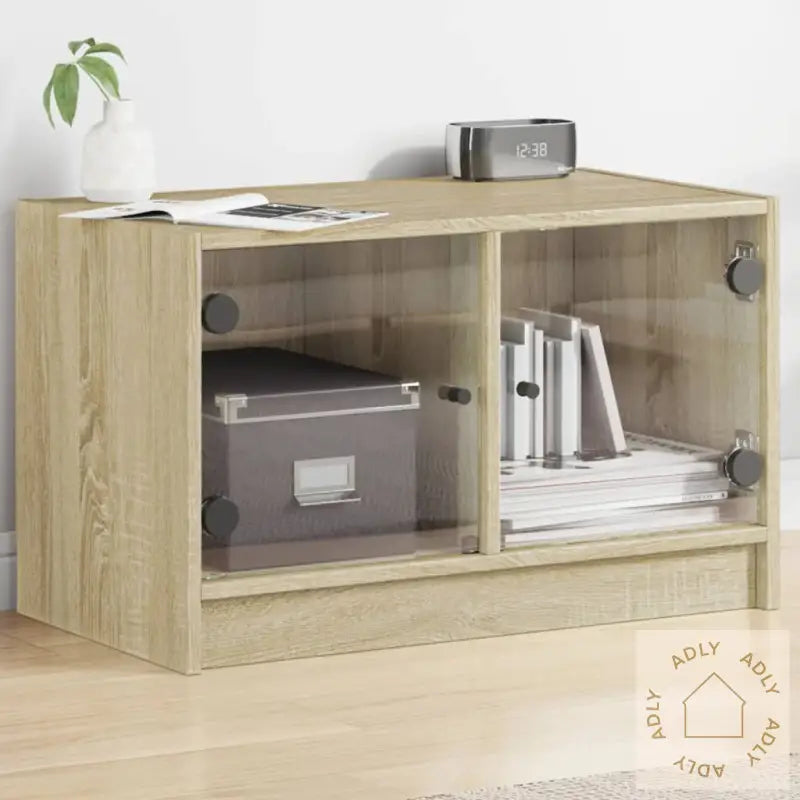 Tv-Benk Med Dør Sonoma Eik 68X37X42 Cm
