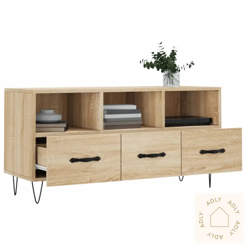 Tv-Benk Sonoma Eik 102X36X50 Cm Konstruert Tre