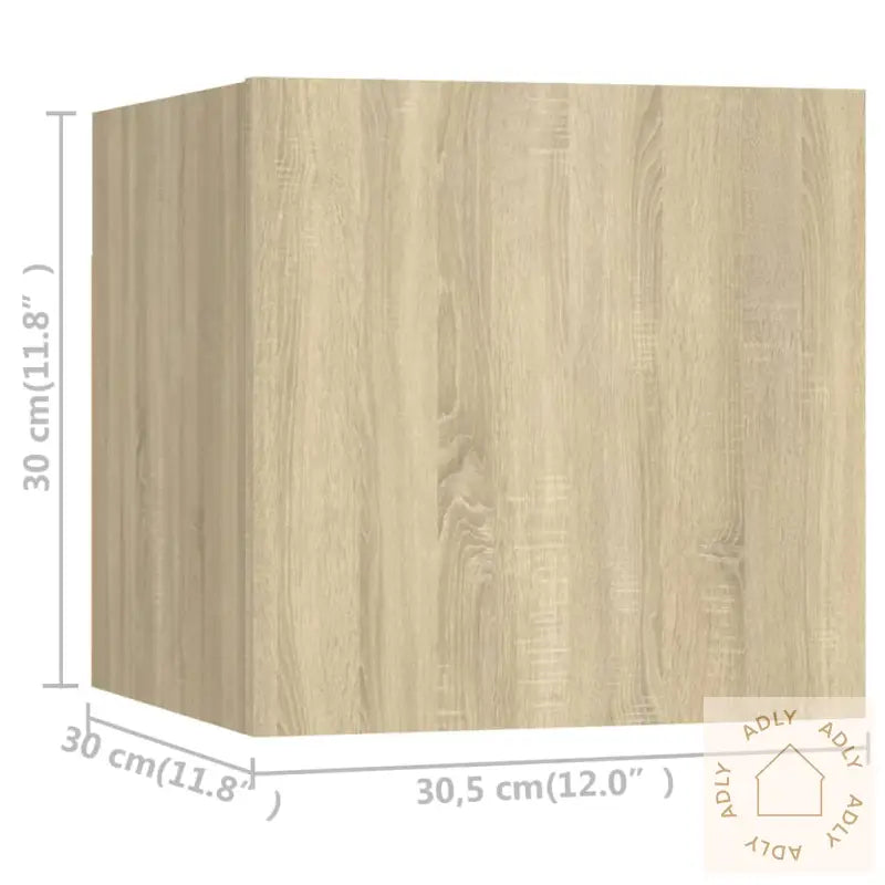 Tv-Benksett 3 Stk Sonoma Eik Konstruert Tre