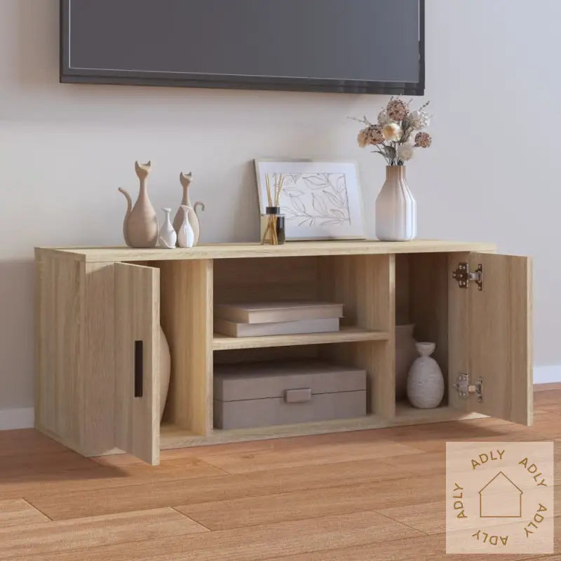 Tv-Benk Sonoma Eik 100X35X40 Cm Konstruert Tre