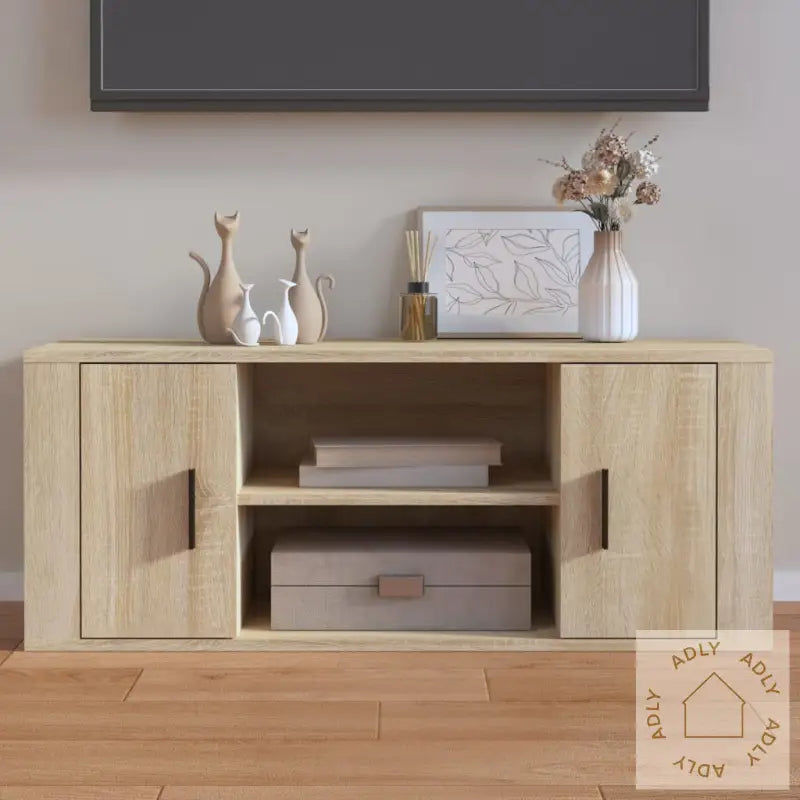 Tv-Benk Sonoma Eik 100X35X40 Cm Konstruert Tre