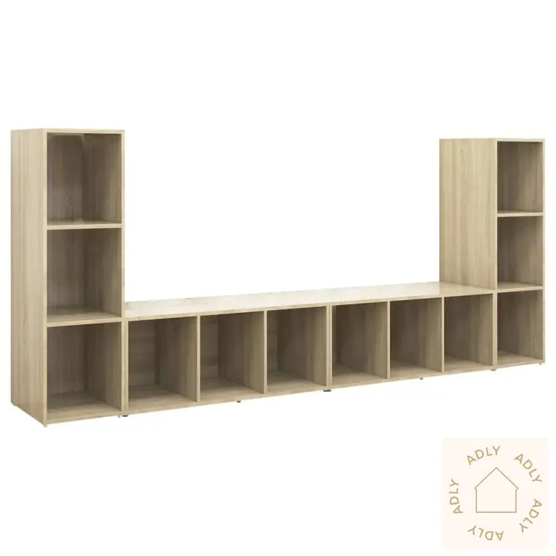 Tv-Benker 4 Stk Sonoma Eik 107X35X37 Cm Konstruert Tre